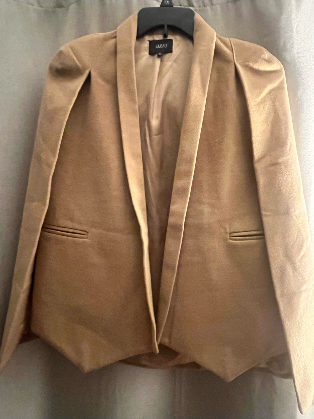 Women's Ammo from Akira Tailored Camel Blazer Cape , size small
